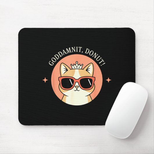 Cat - Godit, Donut! Sy Retro Cat Lover Design  Mousepad (Mit Mouse)