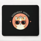 Cat - Godit, Donut! Sy Retro Cat Lover Design  Mousepad (Vorne)