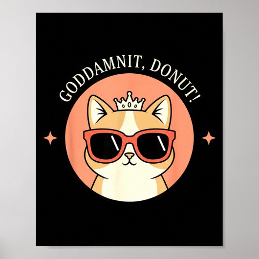 Cat - Godit, Donut! Sy Retro Cat Lover Design  Poster (Vorne)