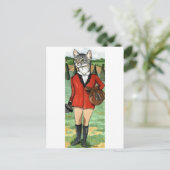 Cat goes Fox Junting HUNT CAT Postkarte (Stehend Vorderseite)