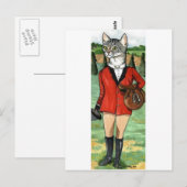 Cat goes Fox Junting HUNT CAT Postkarte (Vorne/Hinten)