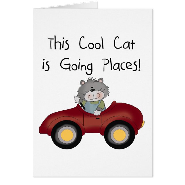 Cat Going Places Red Car Hemden und Geschenke (Vorne)