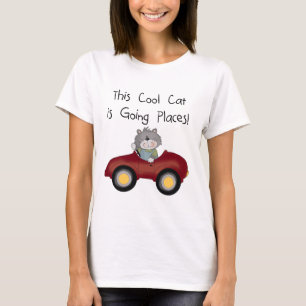 Cat Going Places Red Car Hemden und Geschenke T-Shirt