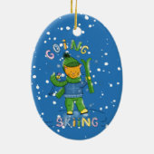 Cat going skiing Christmas ornament (Hinten)