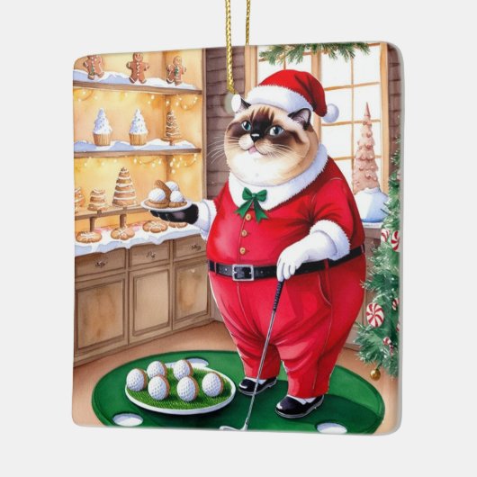 CAT Golf Weihnachtsgeschenk Keramik Ornament (Links)