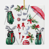 CAT Golf Weihnachtsgeschenk Keramik Ornament (Rückseite)