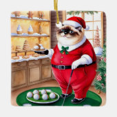 CAT Golf Weihnachtsgeschenk Keramik Ornament (Vorderseite)