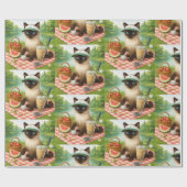 Cat Golfer ist Picknick im Garten Geschenkpapier (Flach)