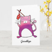 Cat Goodbye Card Karte (Gelbe Blume)