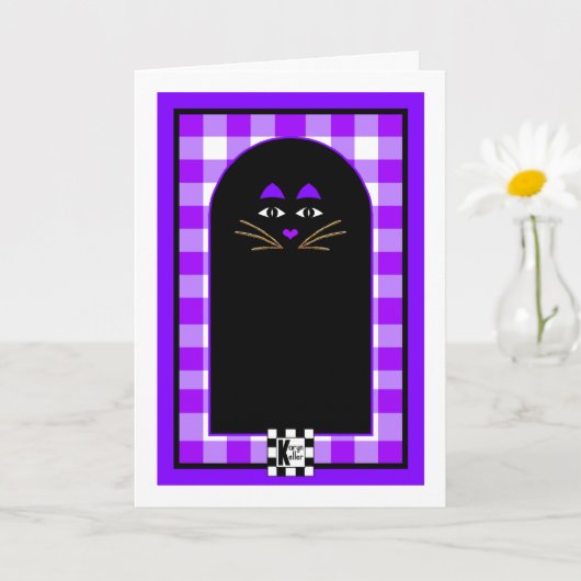 Cat Got Ihre Zunge?! Grußkarte Karte (Kleine Pflanze)