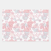 Cat Goth Skull Japanischer Stil Kawaii Herz Cloud Geschenkpapier Set (Vorderseite)