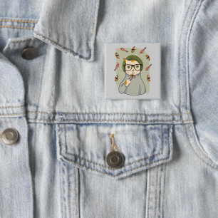Cat Gourmet Sushi Lover Design Button