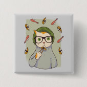 Cat Gourmet Sushi Lover Design Button (Vorderseite)