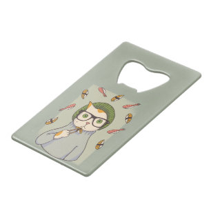 Cat Gourmet Sushi Lover Design Geldbeutel Flaschenöffner