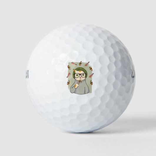 Cat Gourmet Sushi Lover Design Golfball (Vorderseite)