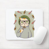 Cat Gourmet Sushi Lover Design Mousepad (Mit Mouse)