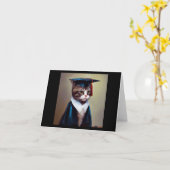 Cat Graduate Karte (Gelbe Blume)