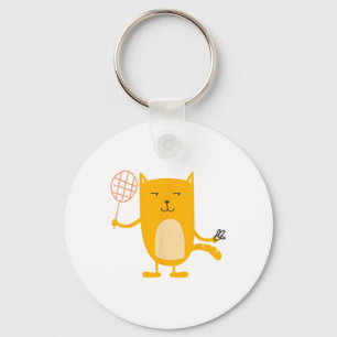 Cat Graphic Badminton Player Shuttle Sports Smash Schlüsselanhänger