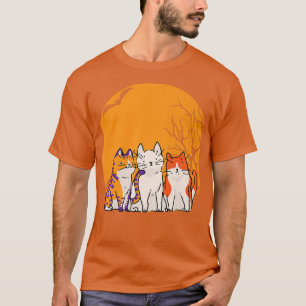 Cat Graveyard Lazy Halloween Kostüm Niedlich Kitte T-Shirt