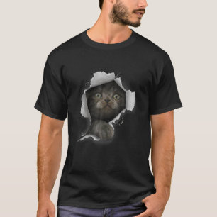 Cat Gray Cat Cat Torn Cloud Kitten T-Shirt