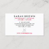 Cat Green eyes Ernennung Erinnerung Visitenkarte (Rückseite)