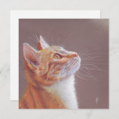 Cat Greeting Card. Ginger Kitty Feiertagskarte (Vorne/Hinten)