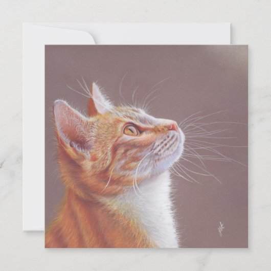Cat Greeting Card. Ginger Kitty Feiertagskarte (Vorderseite)