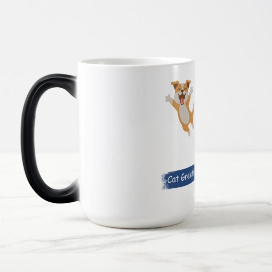 Cat Greeting Morphing Coffee Cup Verwandlungstasse (Links)