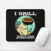 Cat Grilling Superpower Camping Grillen Funny Mousepad (Mit Mouse)