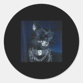 Cat Grillz Funny Kitten Meme Cat Smiling Brain Rot Runder Aufkleber (Vorderseite)