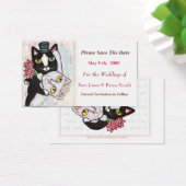 Cat Groom & Bride Save the Date Wedding Card (Schreibtisch)