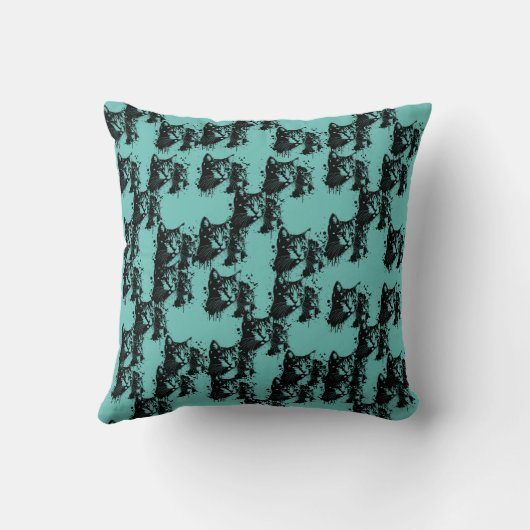 "Cat Group" grün Kissen (Rückseite)