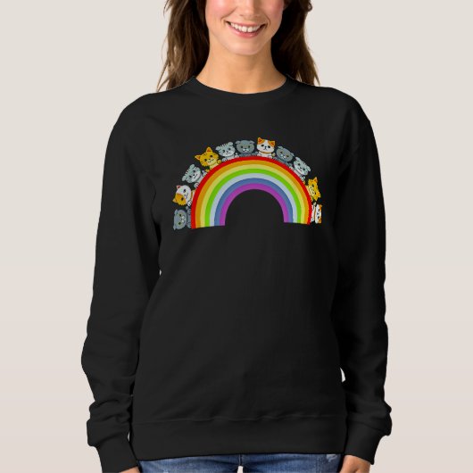 Cat Group Rainbow Cat Lover Funny Sweatshirt (Vorderseite)
