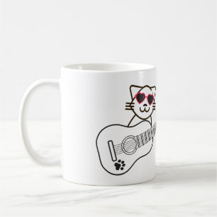 Cat Guitar - mit Herzsonne Kitty Musician Kaffeetasse