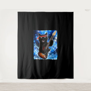 Cat Guitar Shirt Rock Band Tshirts Epic Solo Conce Wandteppich