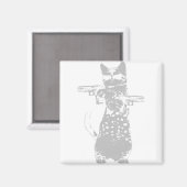 Cat - gun-kitschig Katze Magnet (Vorderseite/Rückseite)