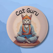 Cat Guru Yoga Master Meditation Achtsamkeit zen Button