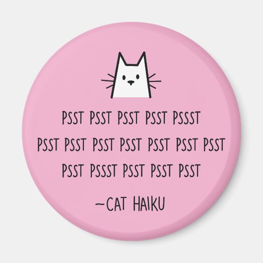 Cat Haiku Round Magnet (Vorne)