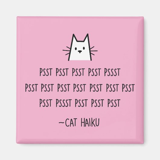Cat Haiku Square Magnet (Vorne)