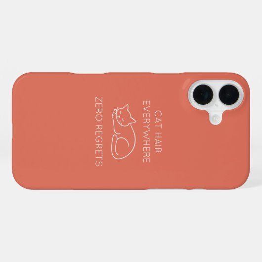 Cat hair everywhere zero regrets iPhone hülle (Rückseite (Horizontal))