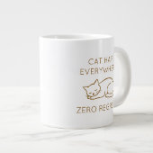 Cat hair everywhere zero regrets Jumbo-Tasse (Vorderseite Rechts)