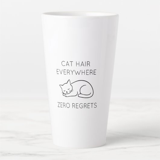 Cat hair everywhere zero regrets milchtasse (Vorderseite)