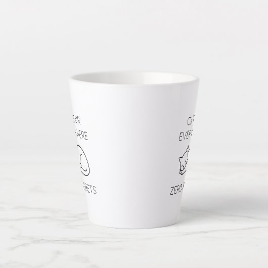 Cat hair everywhere zero regrets milchtasse (Vorderseite)