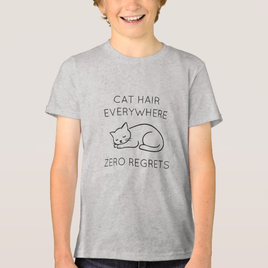 Cat hair everywhere zero regrets Tri-Blend shirt (Vorderseite)