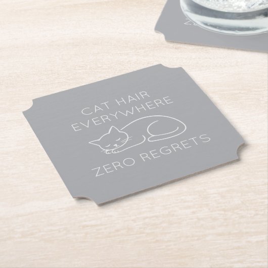 Cat hair everywhere zero regrets untersetzer (angewinkelt)