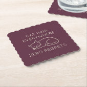 Cat hair everywhere zero regrets untersetzer (angewinkelt)