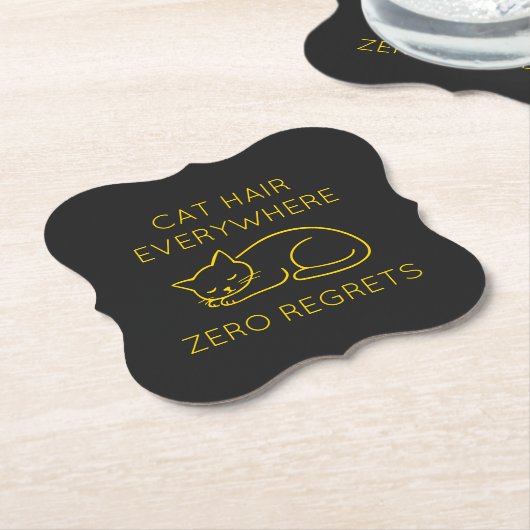 Cat hair everywhere zero regrets untersetzer (angewinkelt)