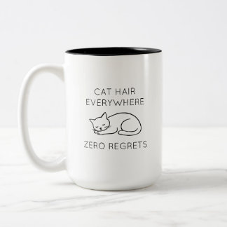 Cat hair everywhere zero regrets zweifarbige tasse