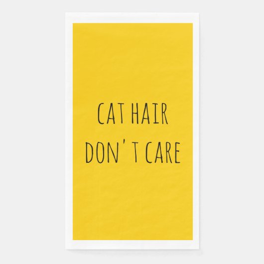 Cat Hair Funny Joke Funny Joke Simple Yellow Serviette (Vorderseite)