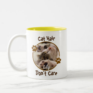 Cat Hair kümmert sich nicht um personalisierte Mug Zweifarbige Tasse